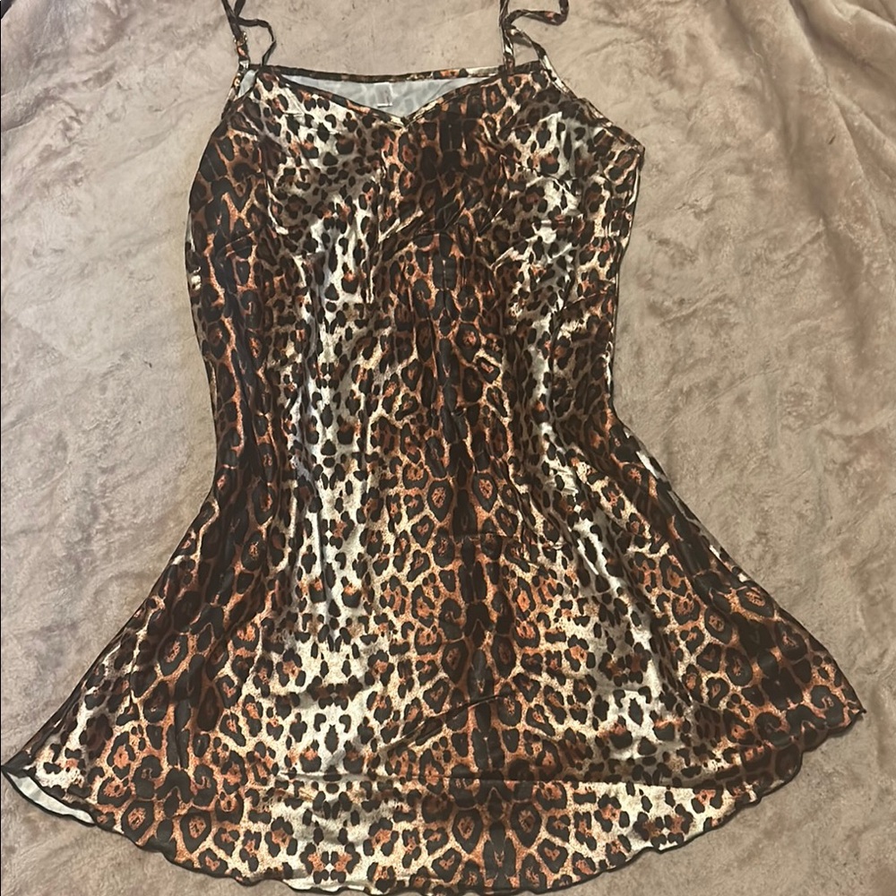 Leopard Print Slip Dress